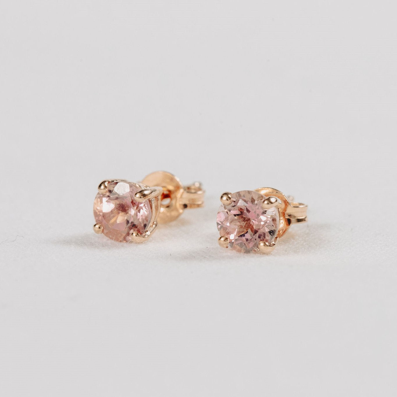 Mellow Pink Tourmaline Studs