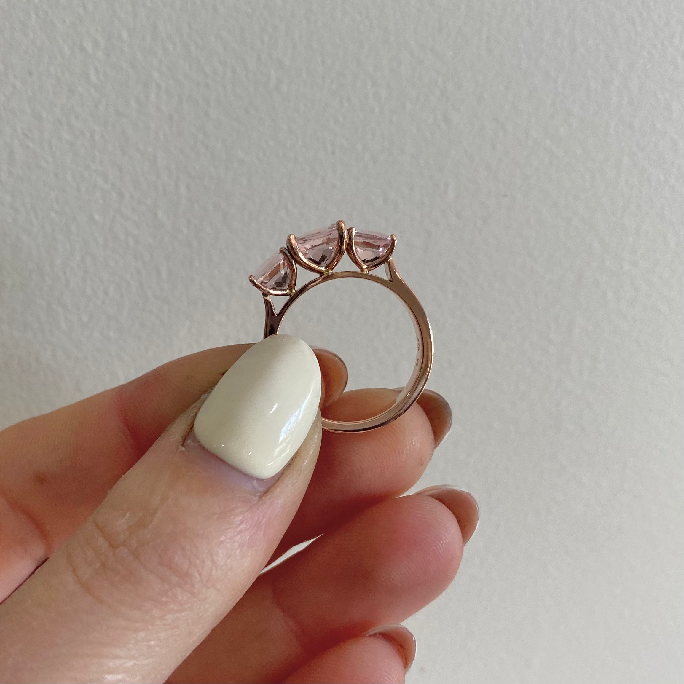 Morganite Three Stone