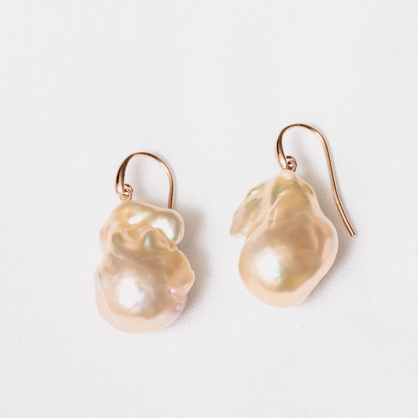 Large Baroque Pearl Hooks - Main Image