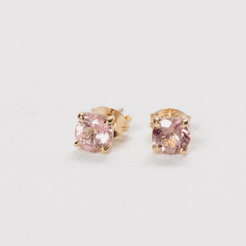 Mellow Pink Tourmaline Studs