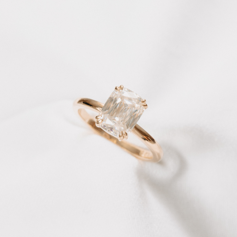 Criss Cut Moissanite Solitaire