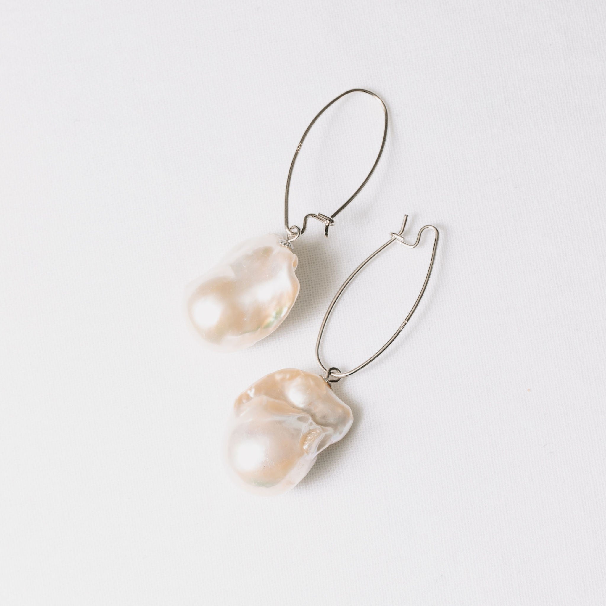 Large Baroque Long Hook Earring