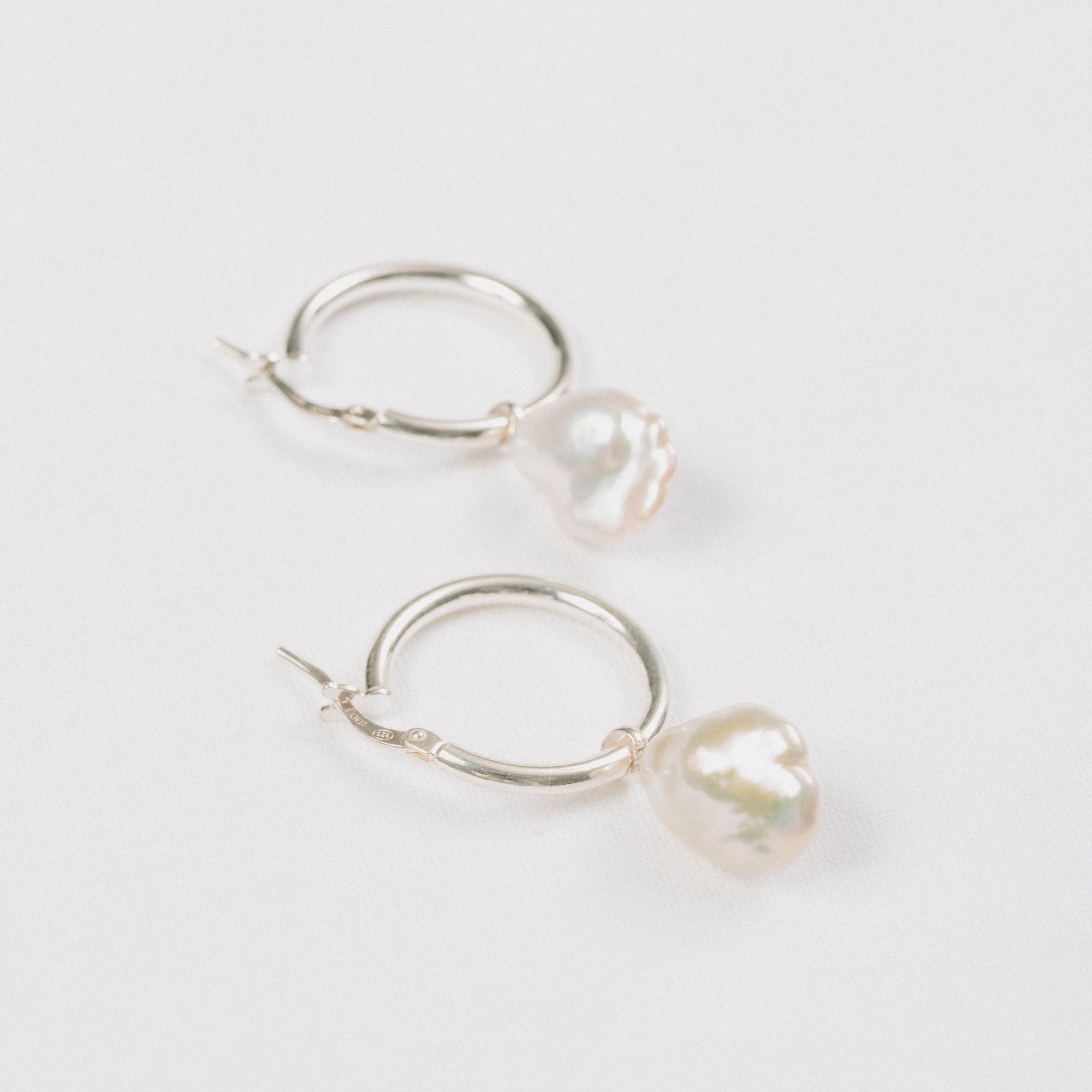 Hoops with Removable Keshi Danglers