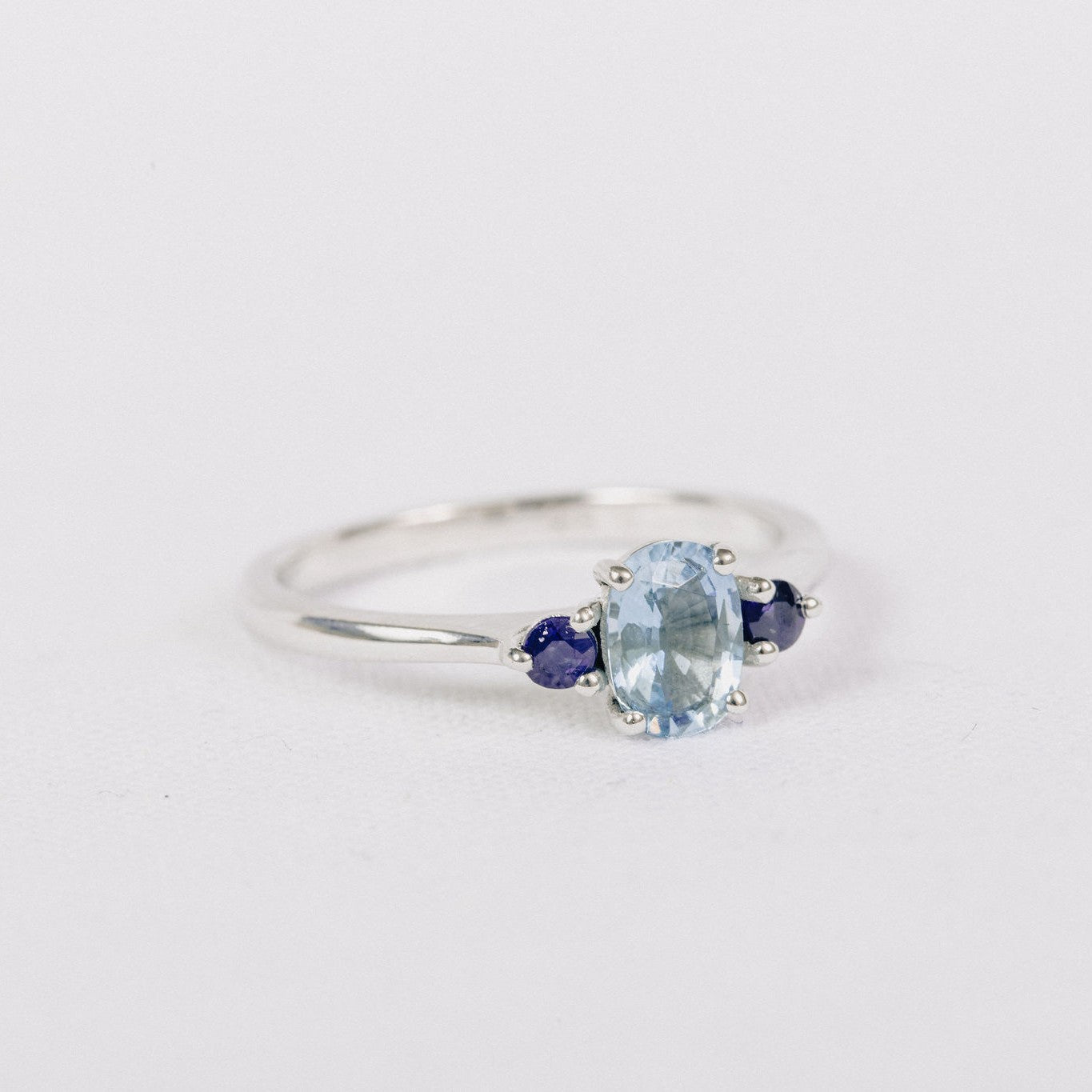 Aquamarine and Sapphire 3 Stone