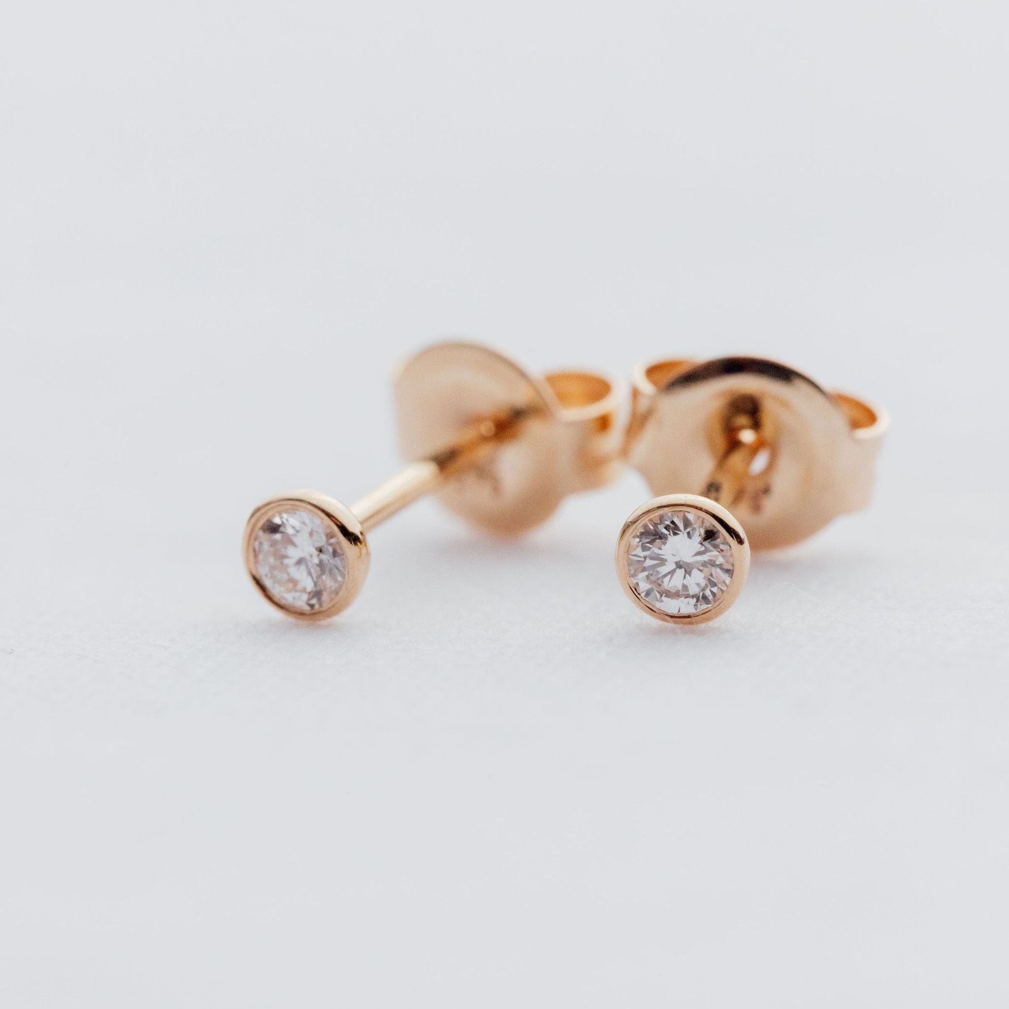 Bezel Set Diamond Studs