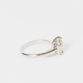 Moissanite Emerald and Baguette 3 Stone.