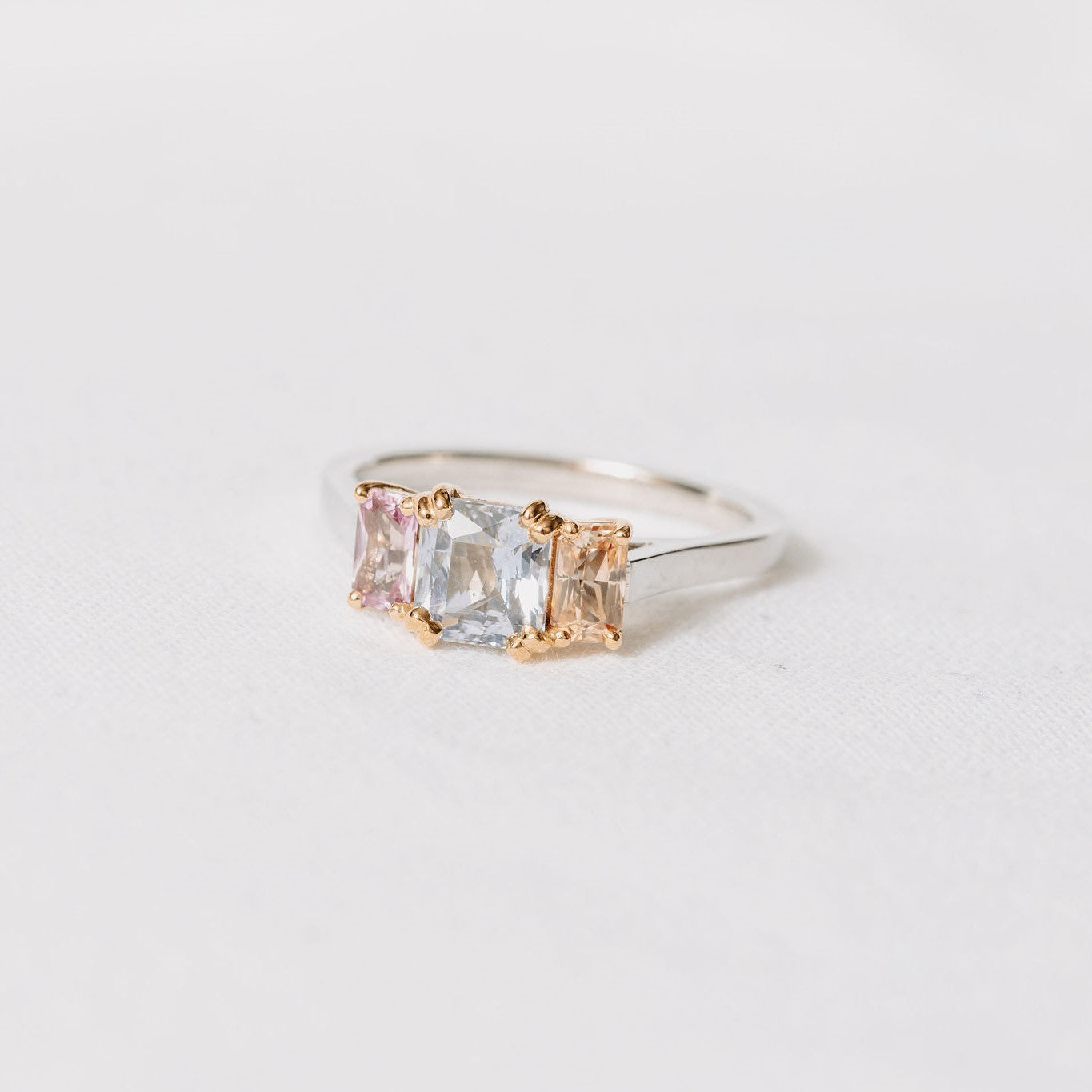 Tri Colour Sapphire Ring
